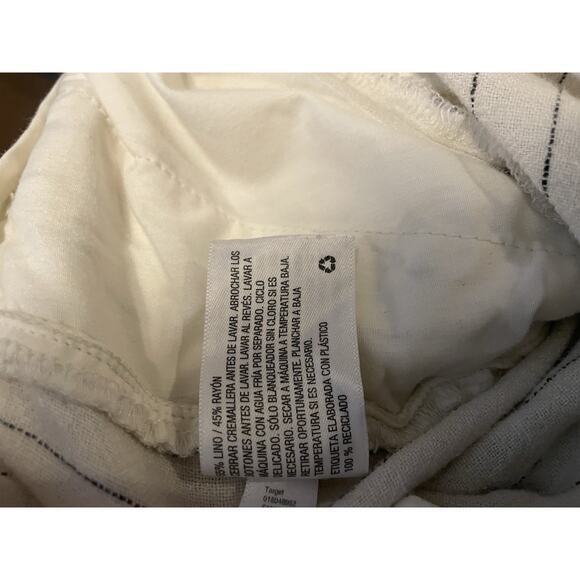 A New Day Women's‎ High-Rise White Striped Linen Blend Wide Leg Pants Size 4 - Picture 7 of 7